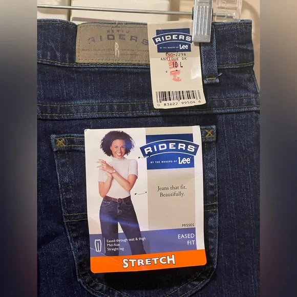RIDERS by Lee 10 L NWT Misses Stretch Mid-Rise Straight Leg Eased Fit Seat/Thigh - Picture 7 of 12